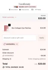 MARIMIREU coupon verification screenshot