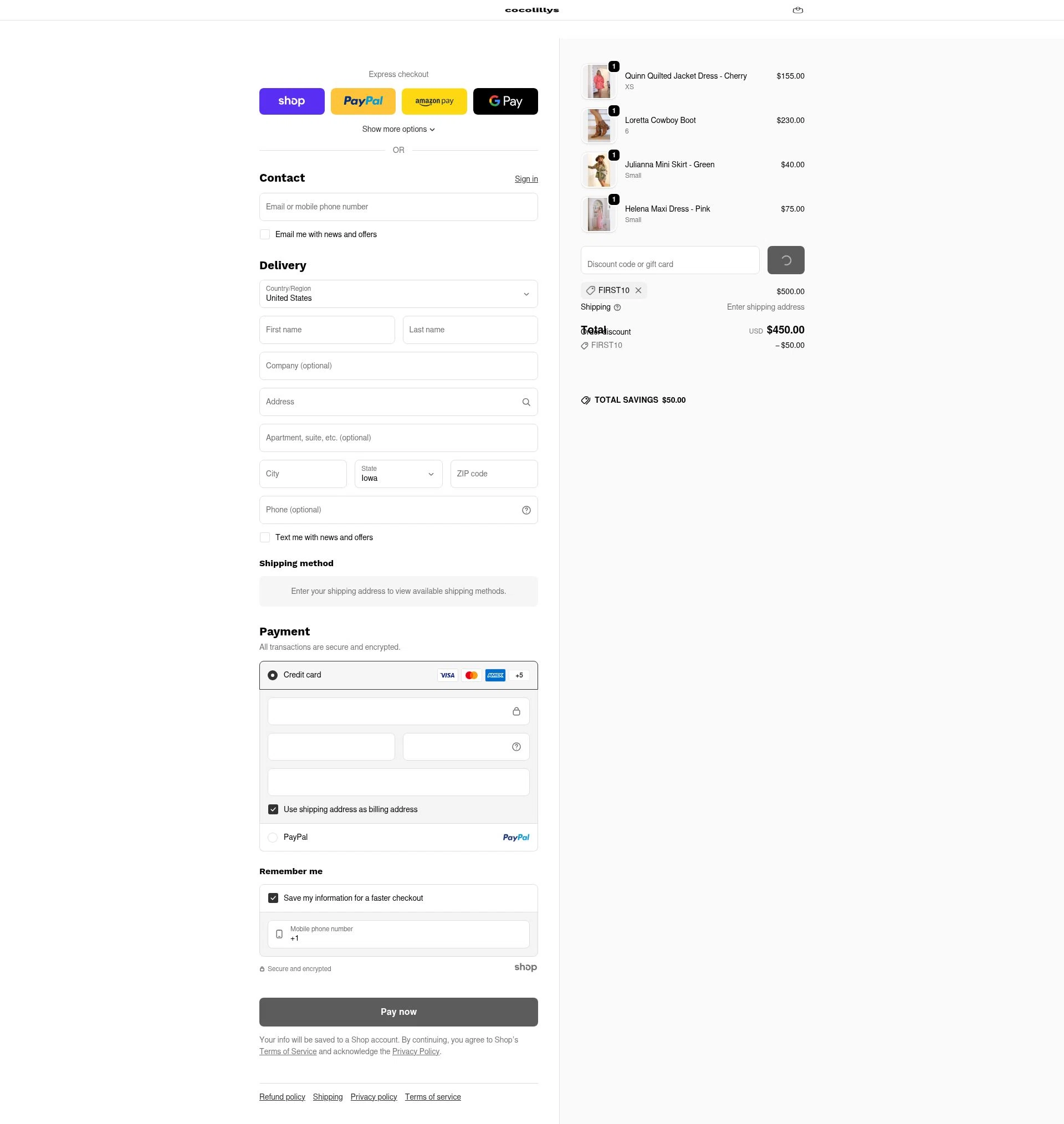 Cocolillys checkout page showing Cocolillys discount code box | Screenshot taken by SimplyCodes community member on Jan 27, 2026
