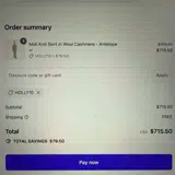 HOLLY10 coupon verification screenshot