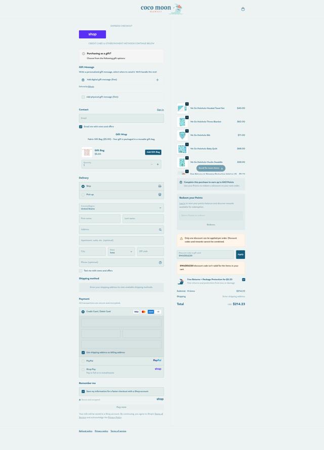 Coco Moon checkout page showing Coco Moon discount code box | Screenshot taken by SimplyCodes community member on Sep 20, 2025