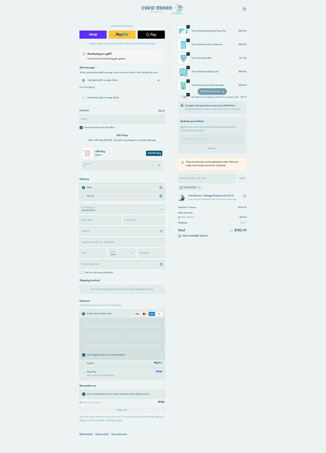 Coco Moon checkout page showing Coco Moon discount code box | Screenshot taken by SimplyCodes community member on Sep 20, 2025