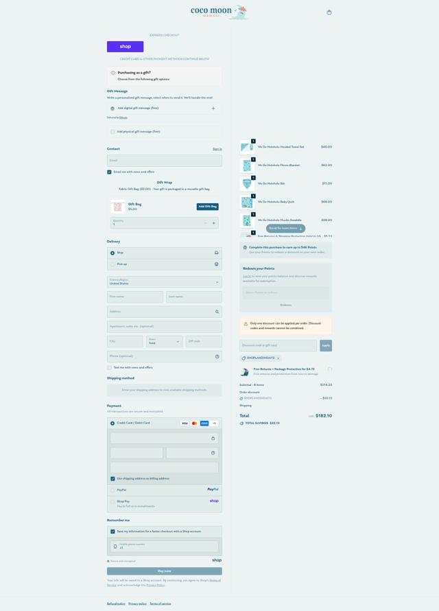 Coco Moon checkout page showing Coco Moon discount code box | Screenshot taken by SimplyCodes community member on Sep 20, 2025