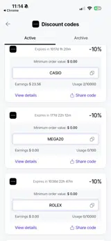 Cocunat Store coupon verification screenshot