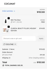 Cocunat Store coupon verification screenshot