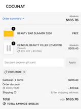 Cocunat Store coupon verification screenshot