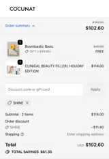 Cocunat Store coupon verification screenshot