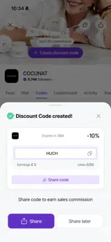 Cocunat Store coupon verification screenshot