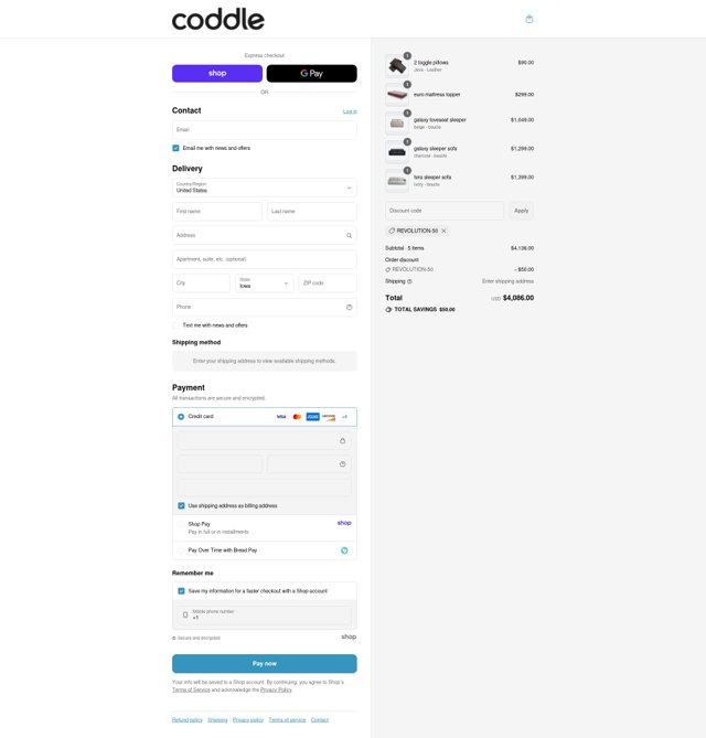Coddle checkout page showing Coddle discount code box | Screenshot taken by SimplyCodes community member on Sep 2, 2025