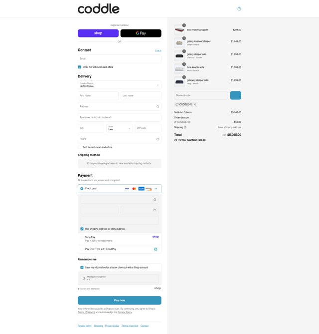Coddle checkout page showing Coddle discount code box | Screenshot taken by SimplyCodes community member on Aug 28, 2025