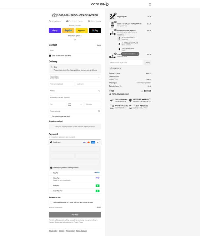 CODE 118 checkout page showing CODE 118 discount code box | Screenshot taken by SimplyCodes community member on Sep 13, 2025
