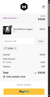 10DIBA coupon verification screenshot