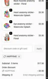 happy642 coupon verification screenshot