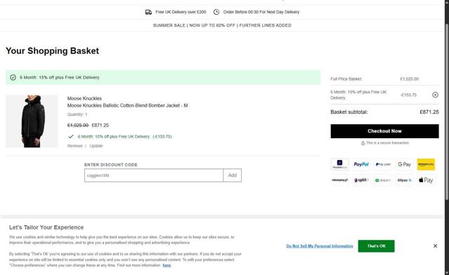 Coggles checkout page showing Coggles discount code box | Screenshot taken by SimplyCodes community member on Sep 5, 2025