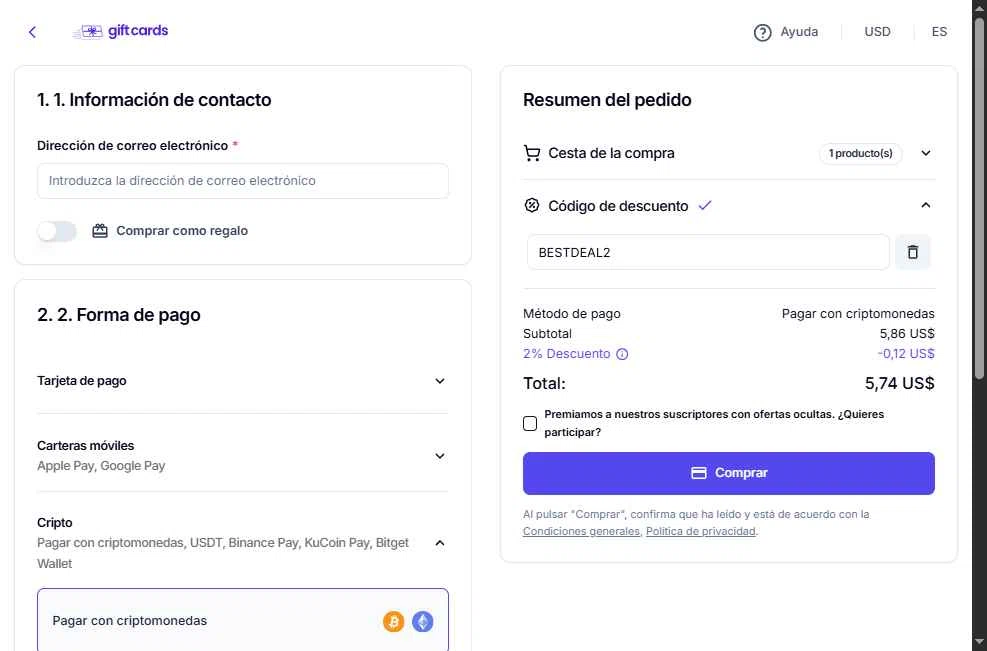 Coingate checkout page showing Coingate promo code box | Screenshot taken by SimplyCodes community member on Nov 3, 2025