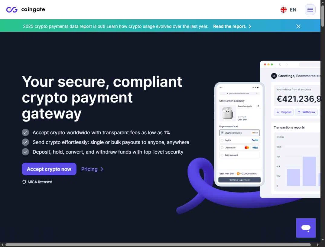 Coingate checkout page showing Coingate promo code box | Screenshot taken by SimplyCodes community member on Feb 1, 2026