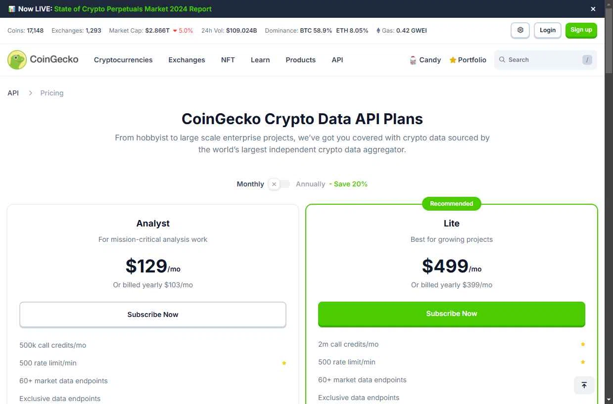 CoinGecko checkout page showing CoinGecko promo code box | Screenshot taken by SimplyCodes community member on Mar 28, 2025