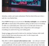 Coinigy coupon verification screenshot