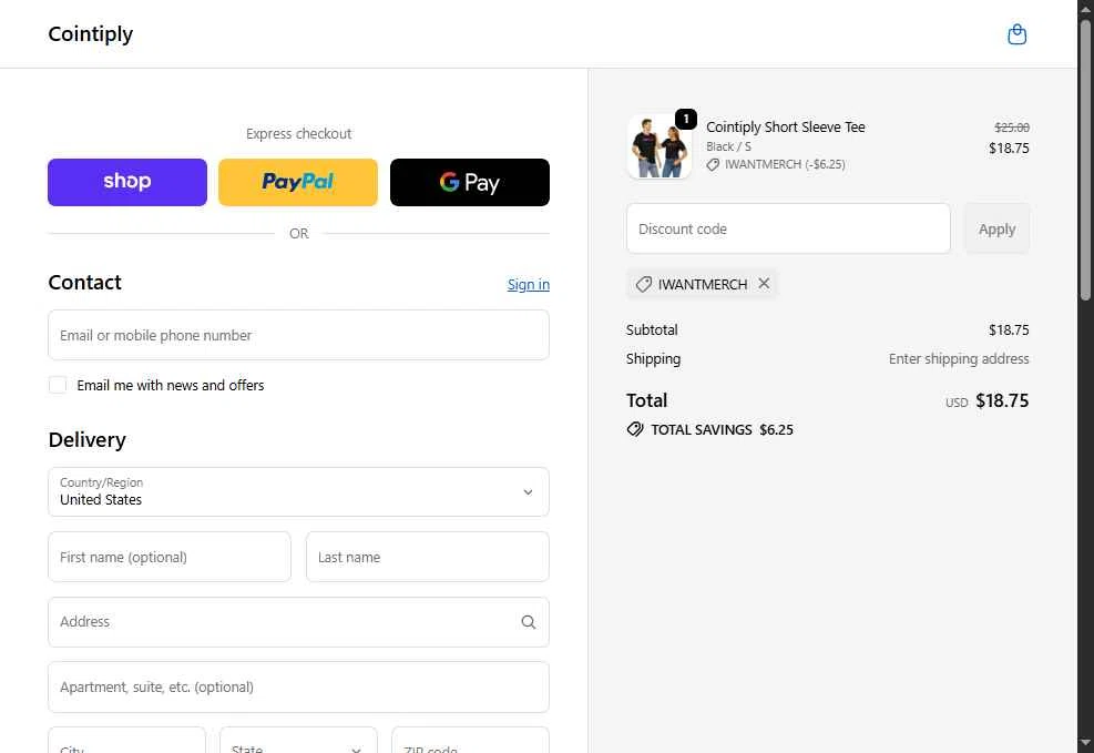 Cointiply checkout page showing Cointiply promo code box | Screenshot taken by SimplyCodes community member on Dec 31, 2025