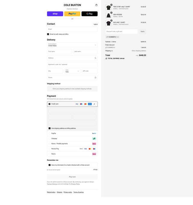 Cole Buxton checkout page showing Cole Buxton discount code box | Screenshot taken by SimplyCodes community member on Sep 3, 2025