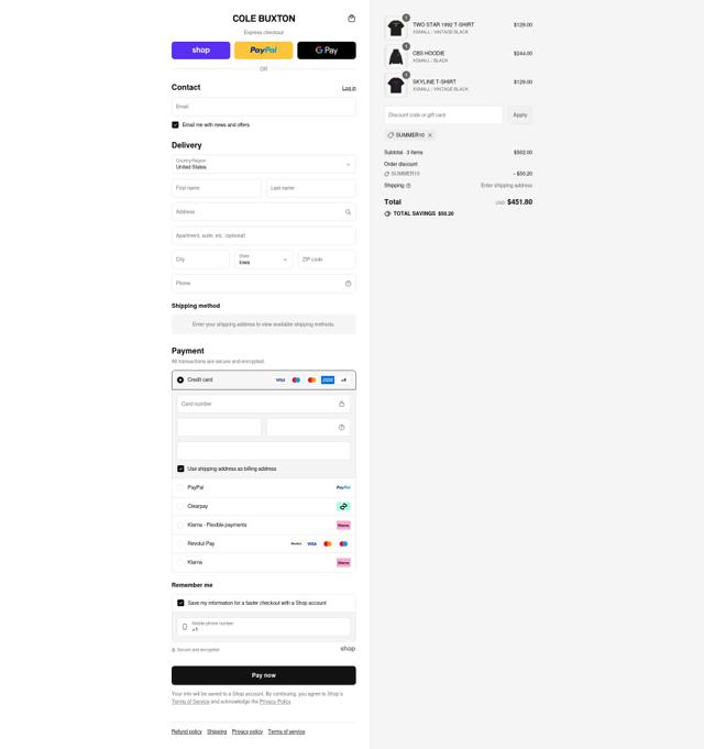 Cole Buxton checkout page showing Cole Buxton discount code box | Screenshot taken by SimplyCodes community member on Aug 30, 2025