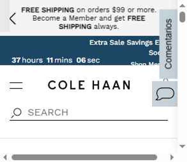 Cole Haan checkout page showing Cole Haan promo code box | Screenshot taken by SimplyCodes community member on Jul 29, 2025