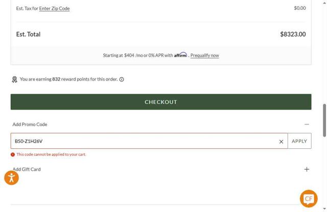 Coleman Furniture checkout page showing Coleman Furniture promo code box | Screenshot taken by SimplyCodes community member on Jun 13, 2025