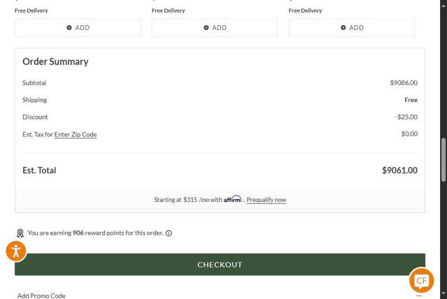 Coleman Furniture checkout page showing Coleman Furniture promo code box | Screenshot taken by SimplyCodes community member on Aug 22, 2025