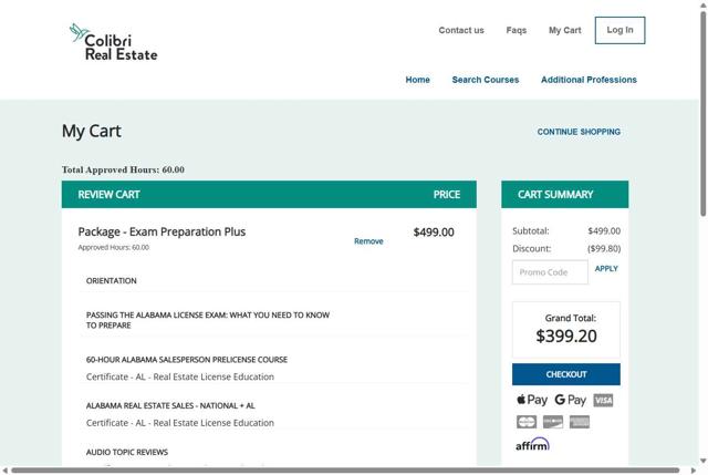 Colibri Real Estate checkout page showing Colibri Real Estate promo code box | Screenshot taken by SimplyCodes community member on Sep 14, 2025