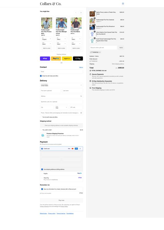 Collars & Co. checkout page showing Collars & Co. discount code box | Screenshot taken by SimplyCodes community member on Sep 11, 2025