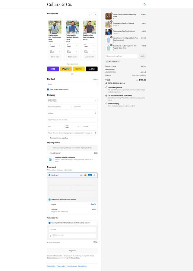 Collars & Co. checkout page showing Collars & Co. discount code box | Screenshot taken by SimplyCodes community member on Sep 11, 2025