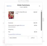 WELCOME10 coupon verification screenshot