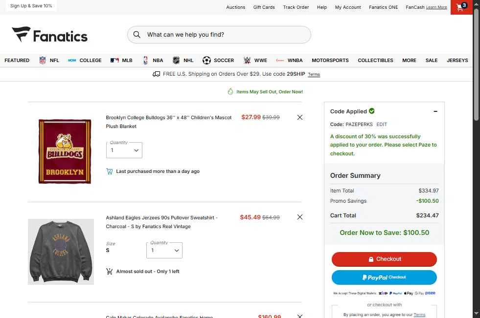 Colorado Avalanche checkout page showing Colorado Avalanche promo code box | Screenshot taken by SimplyCodes community member on Jan 20, 2026