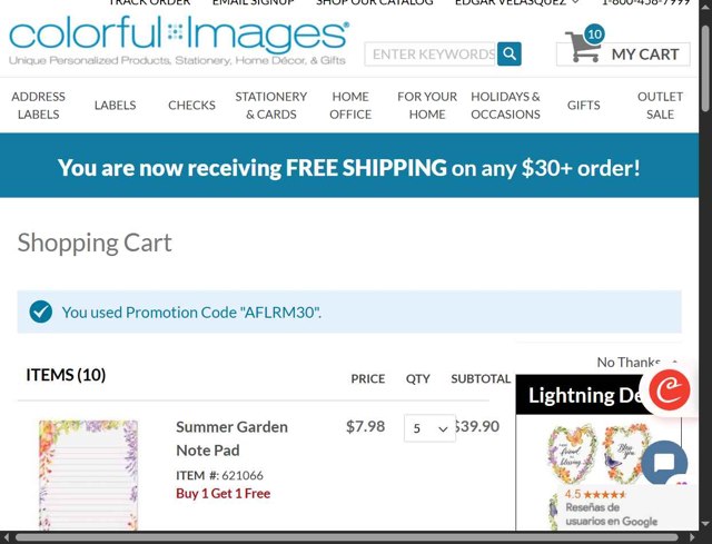 Colorful Images checkout page showing Colorful Images coupon code box | Screenshot taken by SimplyCodes community member on Aug 19, 2025