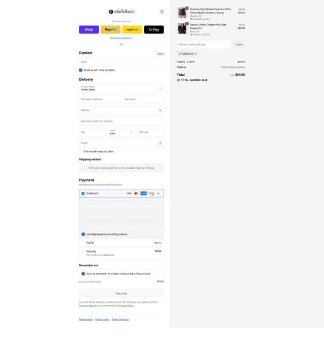 Colorfulkoala checkout page showing Colorfulkoala discount code box | Screenshot taken by SimplyCodes community member on Aug 29, 2025