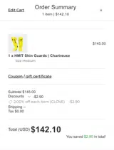 CLOVE coupon verification screenshot