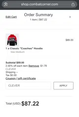 CLEVER coupon verification screenshot