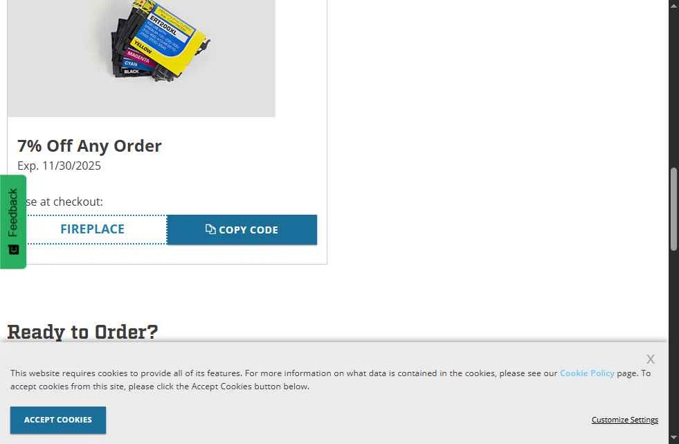 ComboInk checkout page showing ComboInk coupon code box | Screenshot taken by SimplyCodes community member on Nov 23, 2025