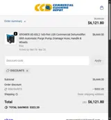 Commercial Cleaning Depot coupon verification screenshot
