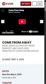 Come From Away coupon verification screenshot