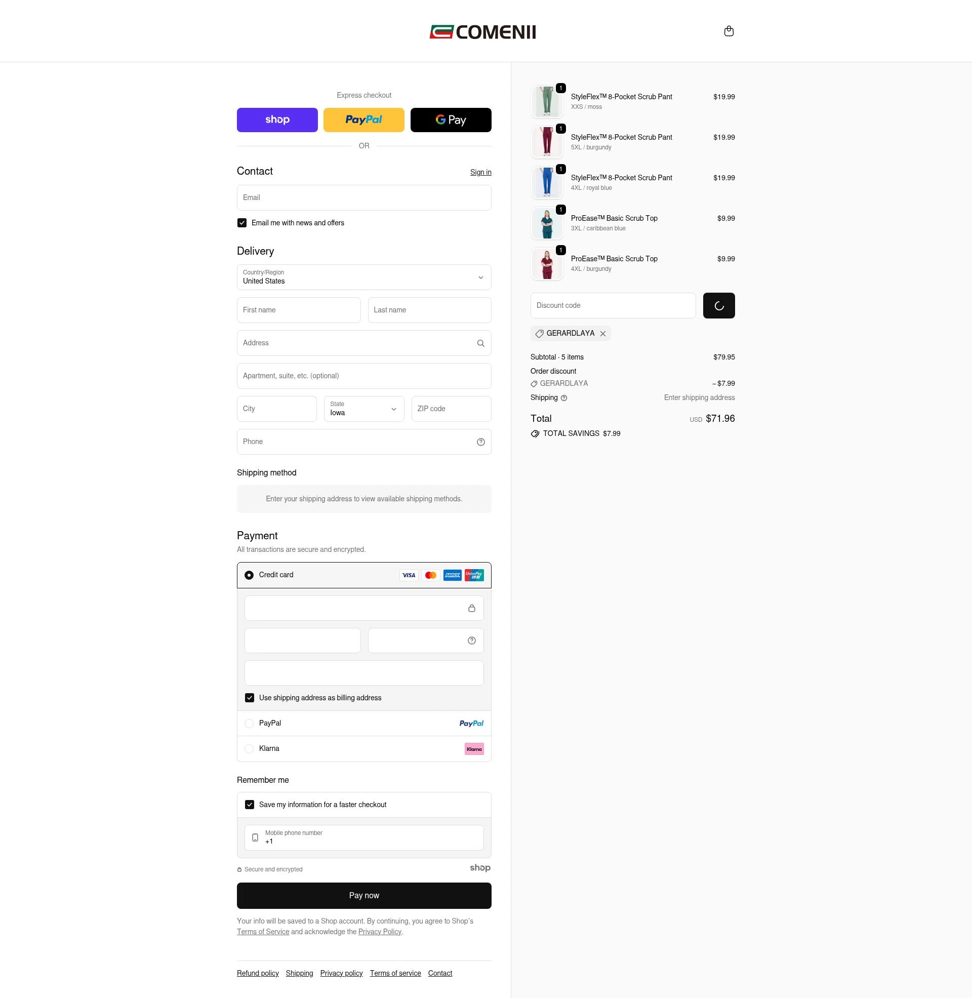 Comenii checkout page showing Comenii discount code box | Screenshot taken by SimplyCodes community member on Dec 28, 2025