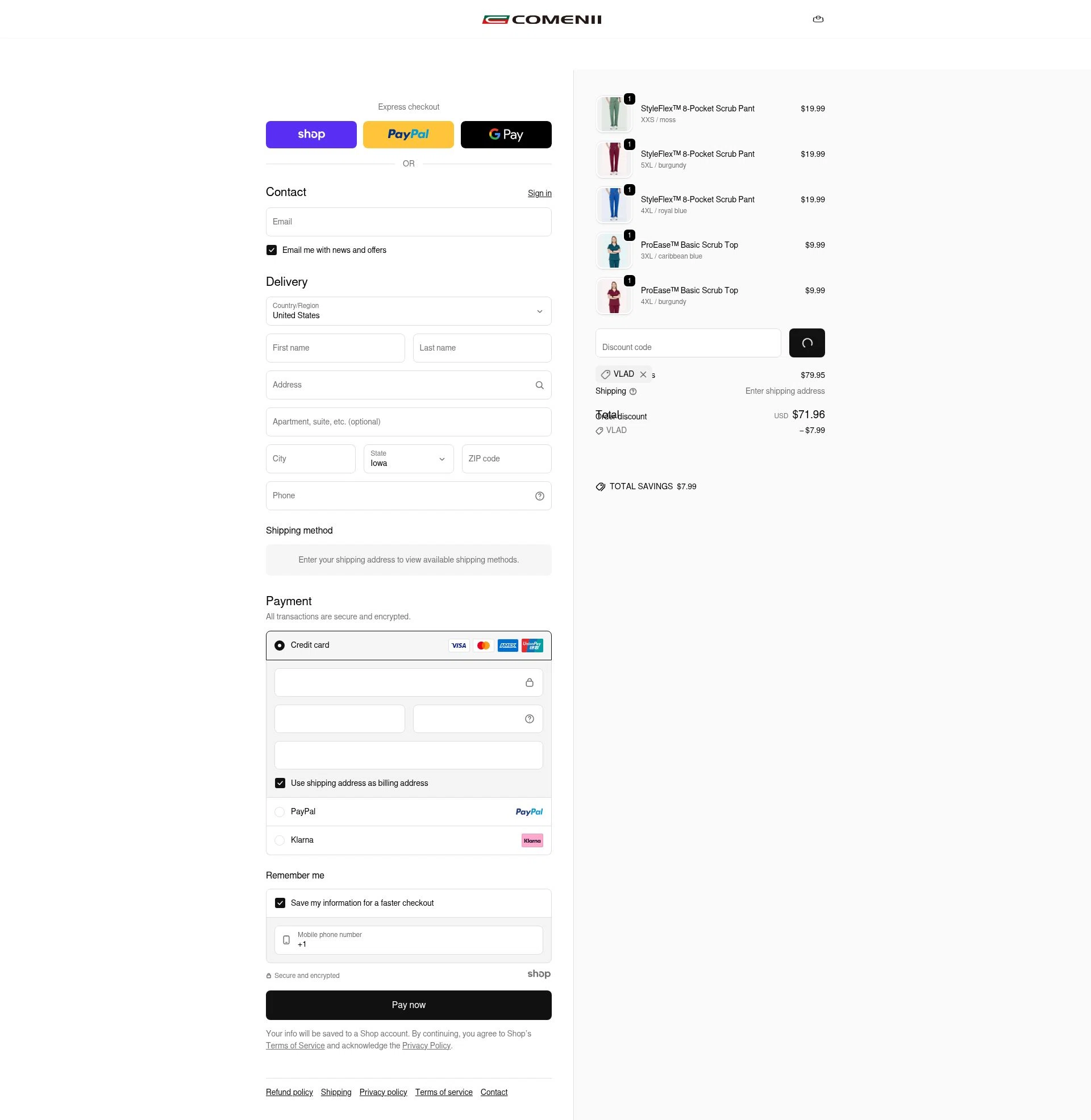 Comenii checkout page showing Comenii discount code box | Screenshot taken by SimplyCodes community member on Dec 28, 2025