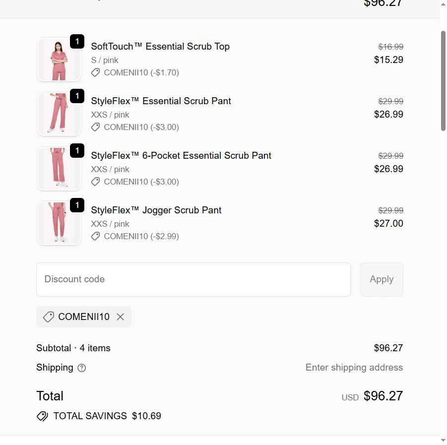 Comenii checkout page showing Comenii discount code box | Screenshot taken by SimplyCodes community member on Dec 28, 2025