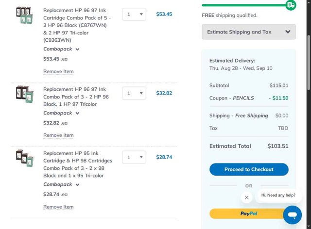 CompAndSave.Com checkout page showing CompAndSave.Com coupon code box | Screenshot taken by SimplyCodes community member on Aug 26, 2025