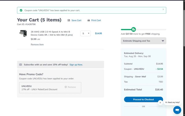 CompAndSave.Com checkout page showing CompAndSave.Com coupon code box | Screenshot taken by SimplyCodes community member on Aug 22, 2025