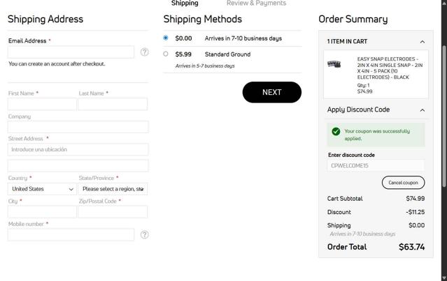 Compex checkout page showing Compex promo code box | Screenshot taken by SimplyCodes community member on Jul 18, 2025