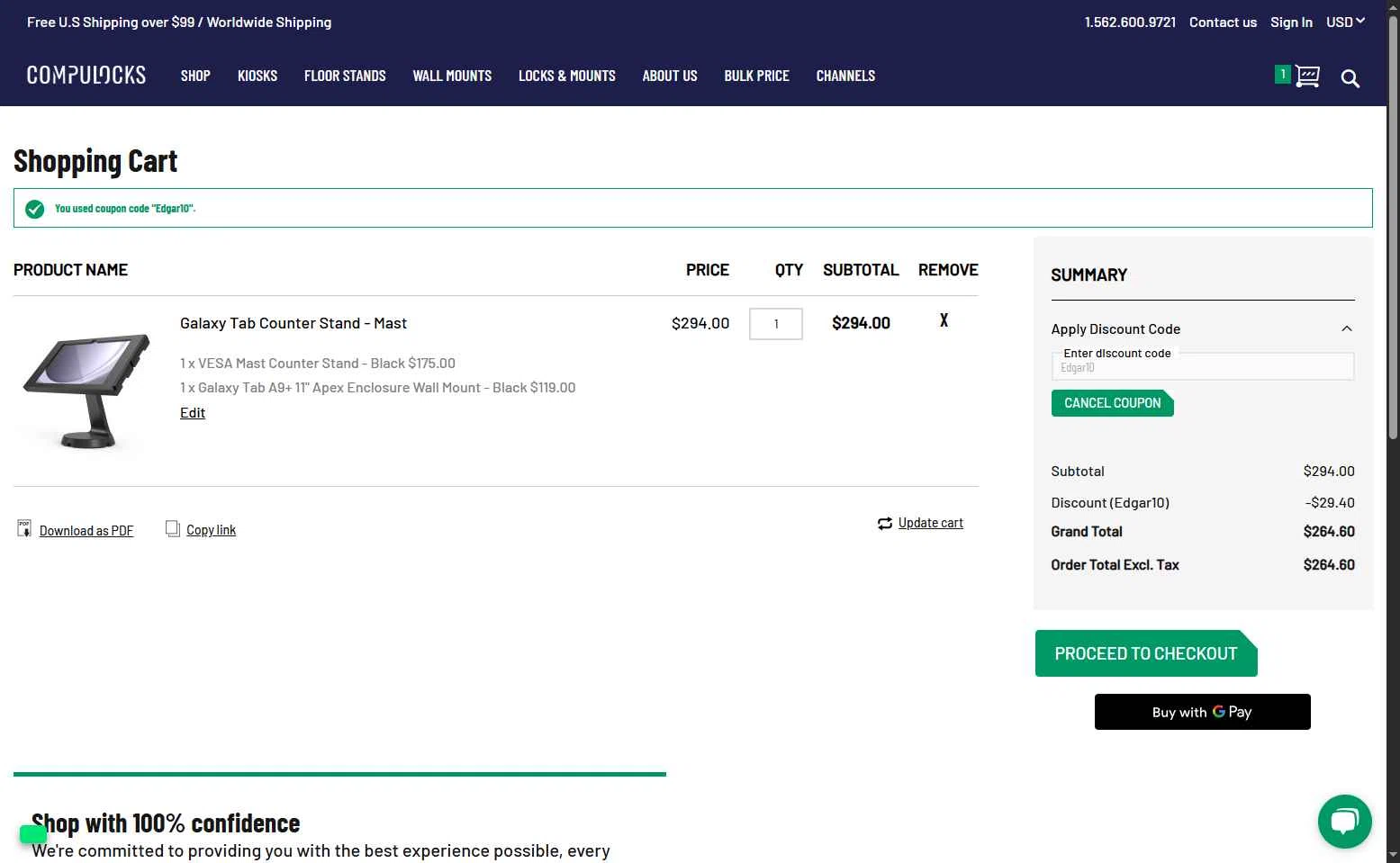 Compulocks checkout page showing Compulocks promo code box | Screenshot taken by SimplyCodes community member on Jul 8, 2025