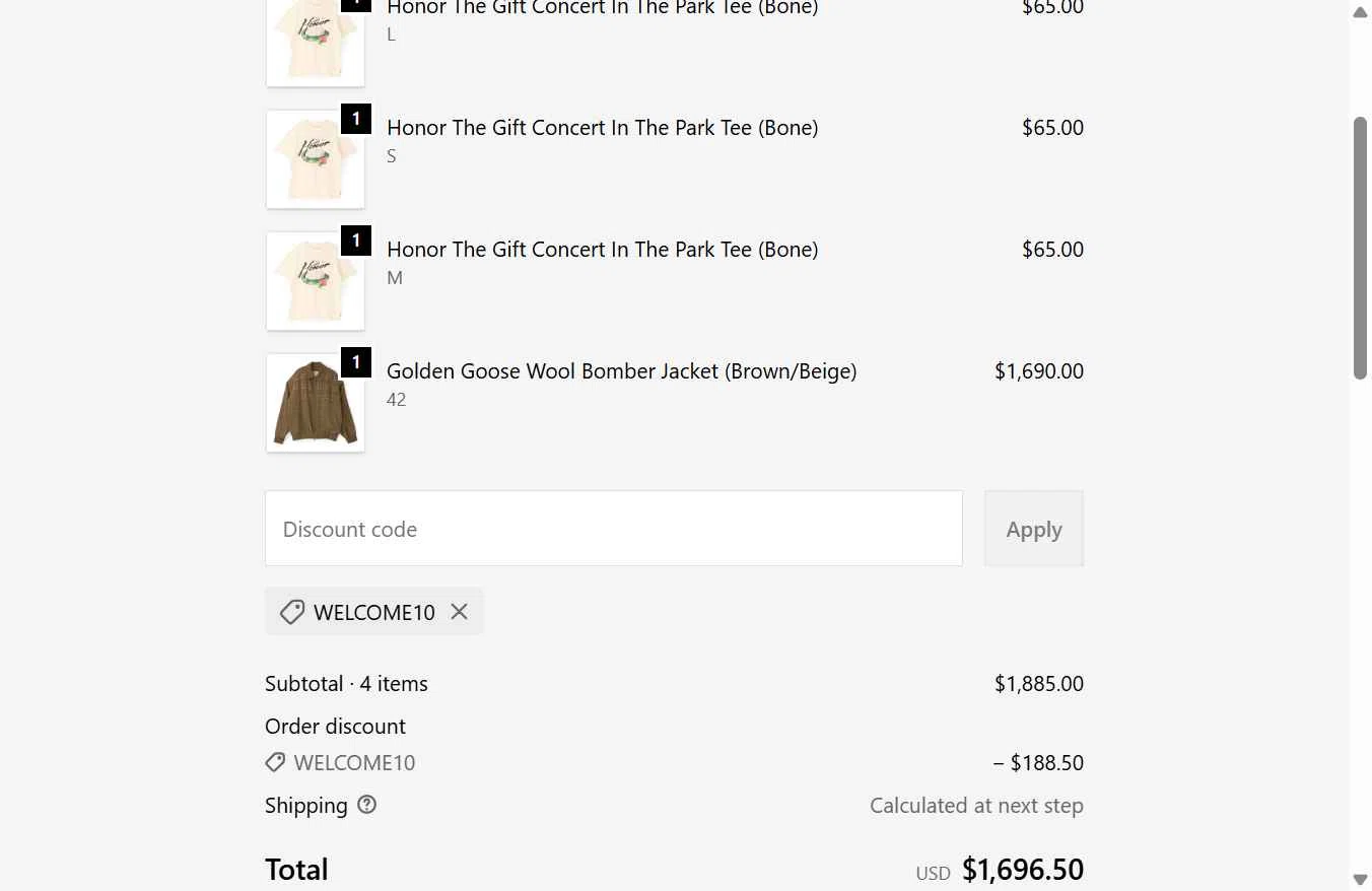 Concepts checkout page showing Concepts discount code box | Screenshot taken by SimplyCodes community member on Dec 4, 2025