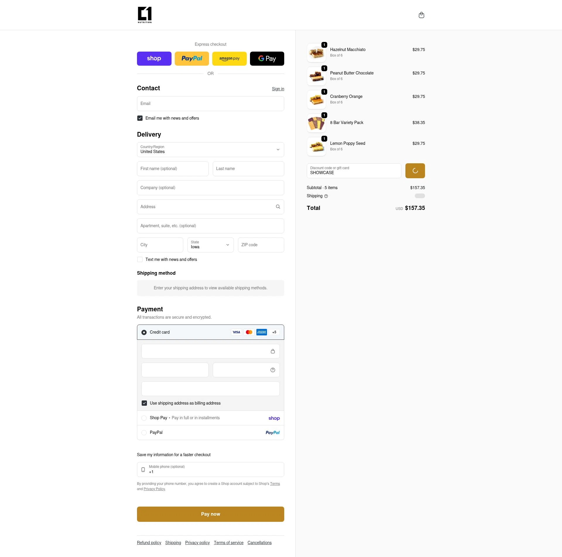 Condition One checkout page showing Condition One discount code box | Screenshot taken by SimplyCodes community member on Feb 5, 2026