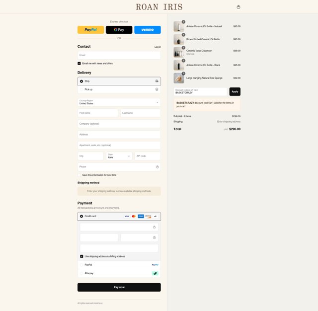 Connected Goods checkout page showing Connected Goods promo code box | Screenshot taken by SimplyCodes community member on Aug 27, 2025