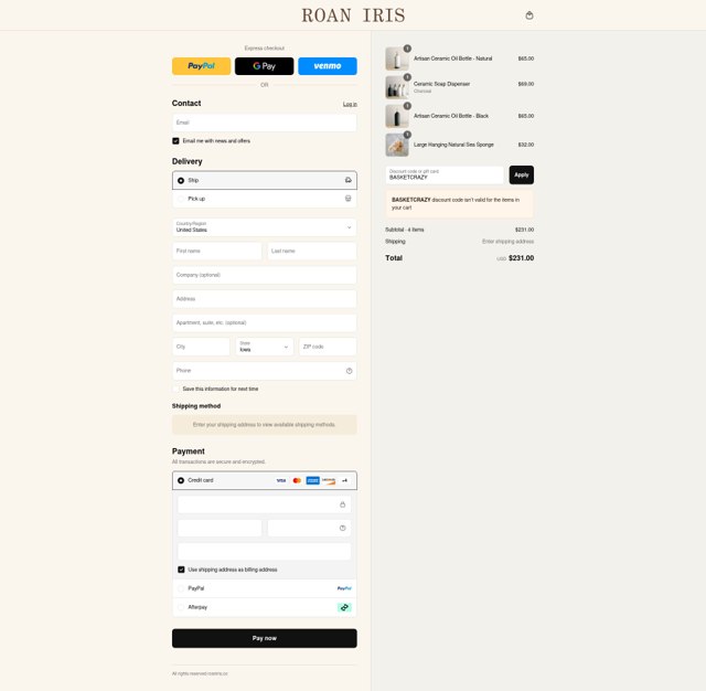 Connected Goods checkout page showing Connected Goods promo code box | Screenshot taken by SimplyCodes community member on Aug 31, 2025